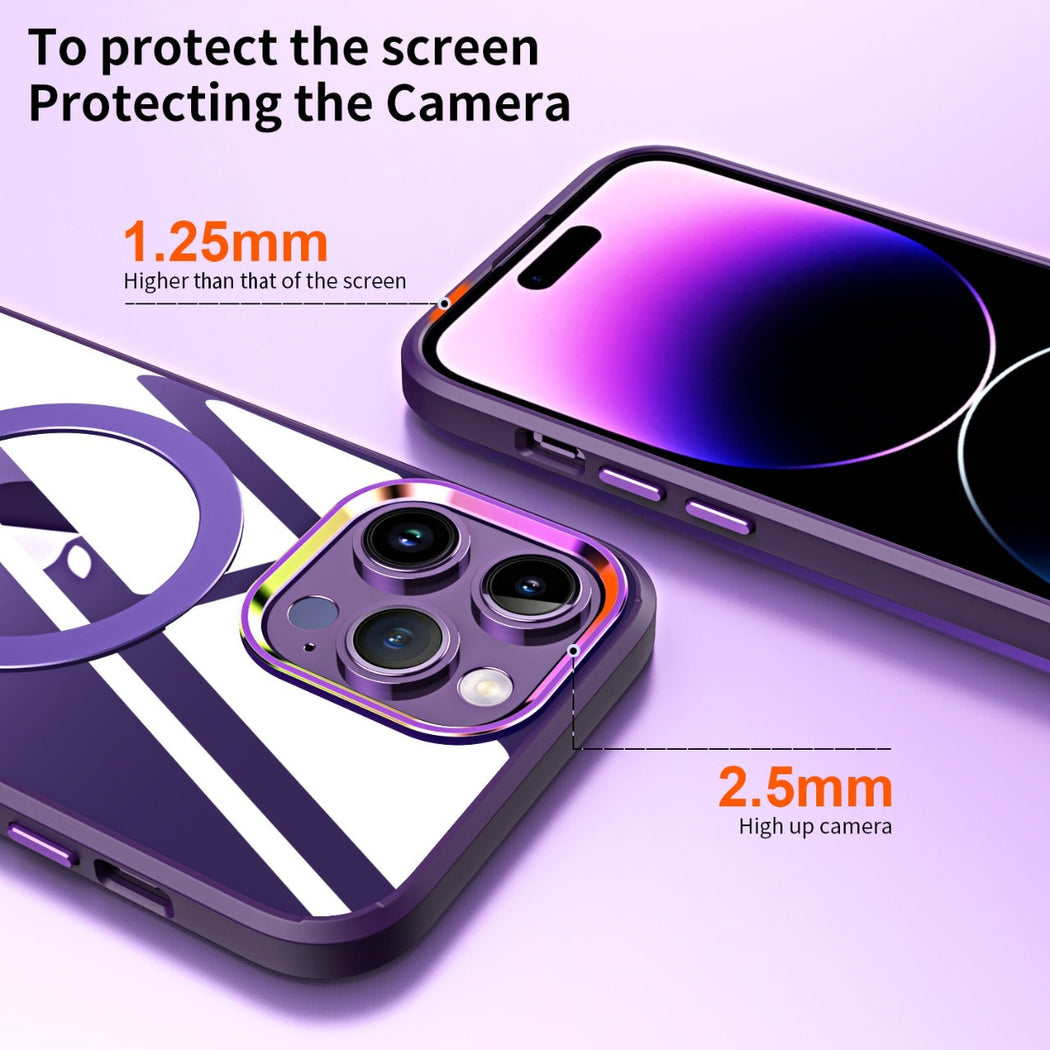 Magsafe Stand Transparent Gradient Back Case Cover for iPhone 14 Pro