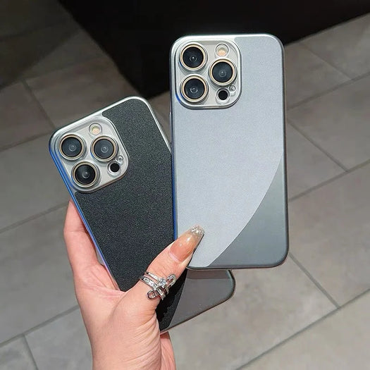 Ultra Thin Business Leather With Camera Protective Lens Case For iPhone