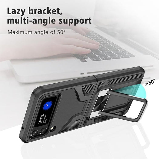 Premium Luxury Armor Shockproof Bracket Back Case for Samsung Galaxy Z Flip 3
