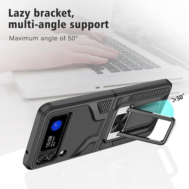 Premium Luxury Armor Shockproof Bracket Back Case for Samsung Galaxy Z Flip 3