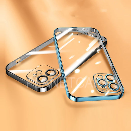 The Luxury Square Silicon Clear Case With Camera Protection For iPhone 12 Pro Max