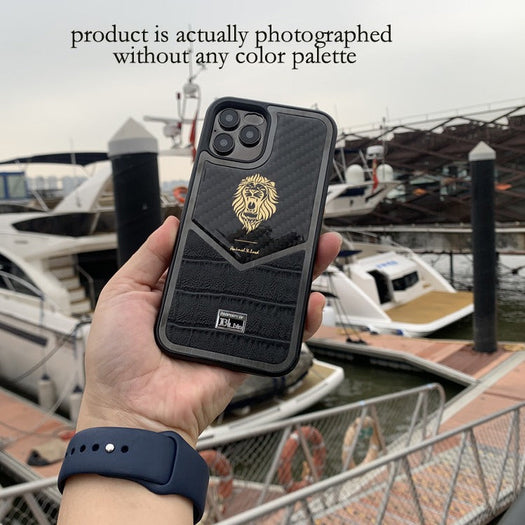 Belbin Genuine Leather Carbon Fiber Case For iPhone 13