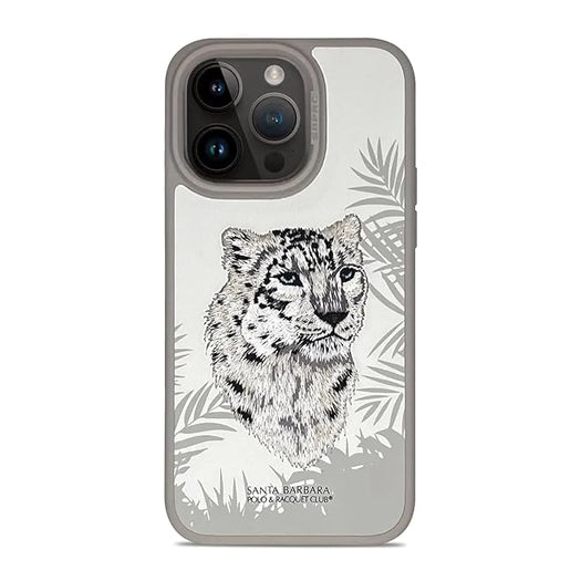 Santa Barbara Classic Savanna Series Leopard Genuine Leather Case For iPhone 15 Pro Max