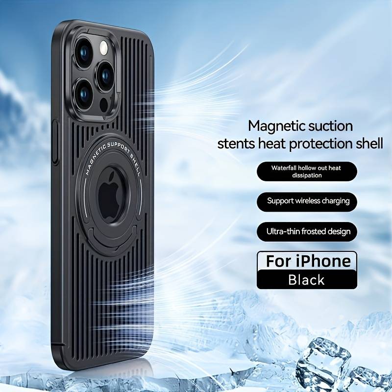 Frosted Magnetic Integrated Heat Dissipation Case For iPhone 15 Pro