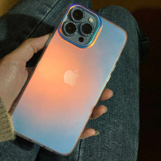 Premium Anti Shock Rainbow Laser Gradient Back Case For iPhone 14 Pro Max