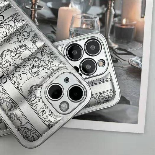 Premium Trendy Shockproof Puffer Back Case Cover for iPhone 13