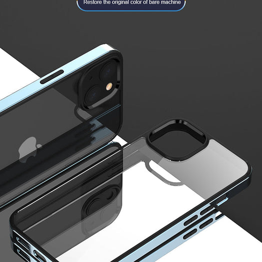 Luxury Transparent Electroplated Square Clear Back Bumper Case For iPhone 13 Pro
