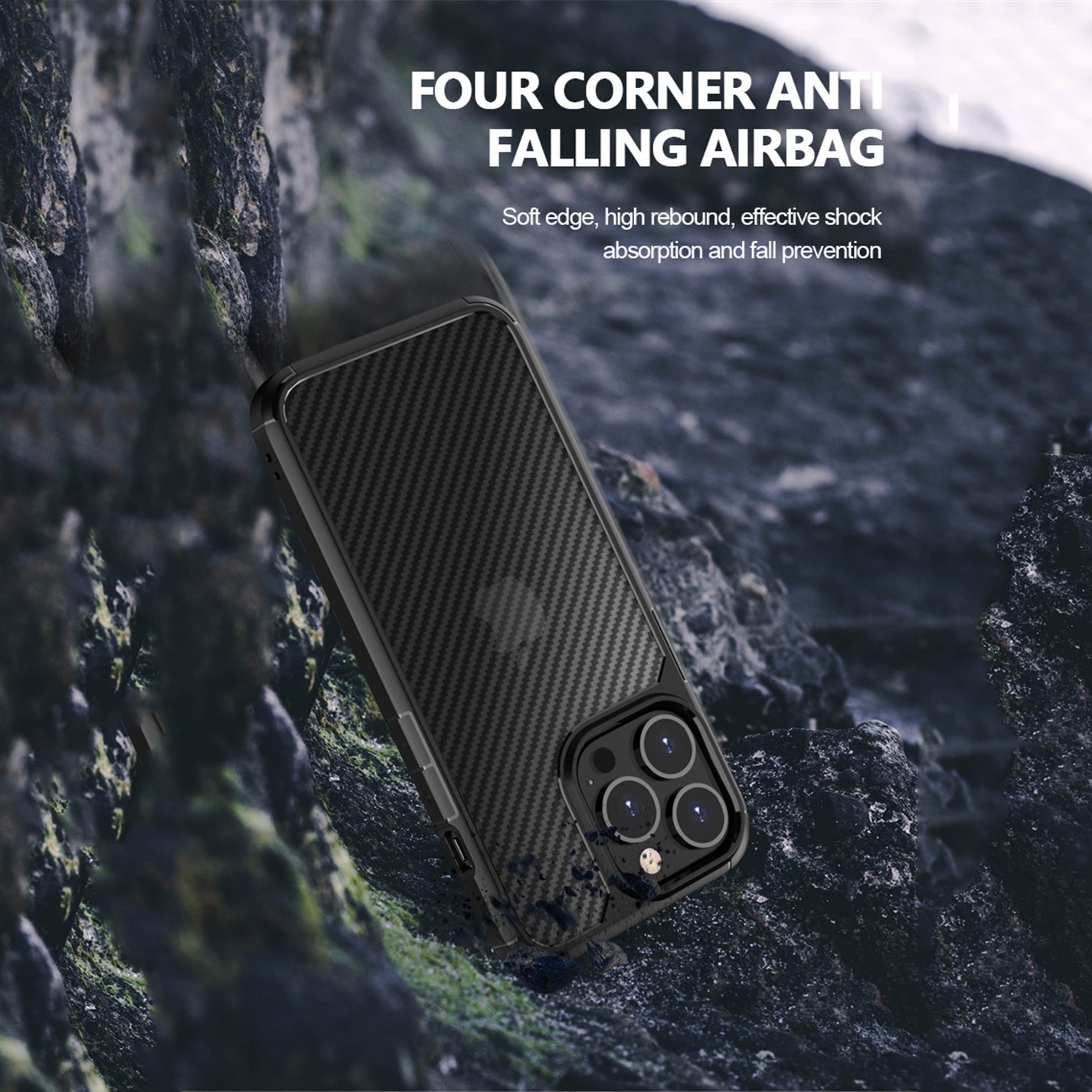 Luxury Carbon Fiber Transparent  Shockproof Armor Case for iPhone 13 - Premium Cases