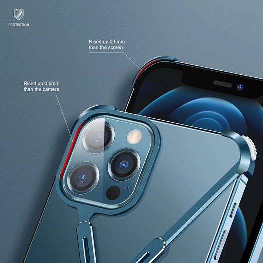 X-shaped Aluminum Metal Bumper Case for iPhone 13