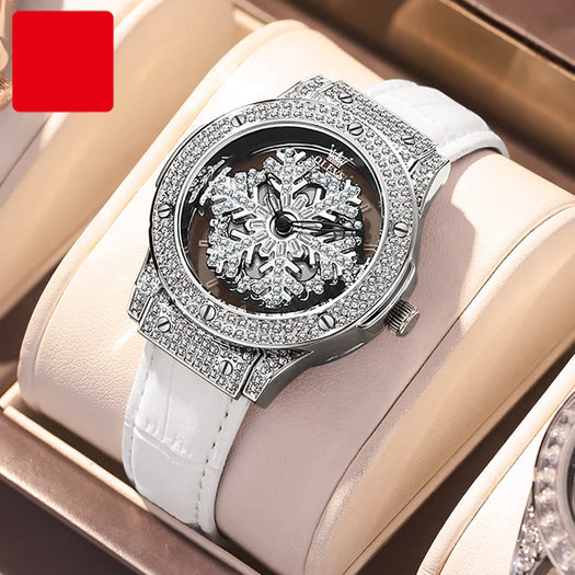 Diamond Snowflake Revolving Wristwatch