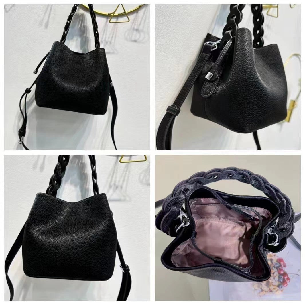 Luxury Leather Versatile Fashion Bucket Handbag For Female