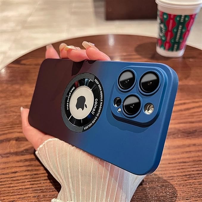 Luxury Gradient Design Camera Lens Protector Case With Magsafe for iPhone 15 Plus
