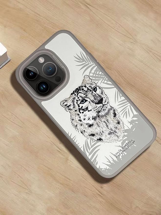 Santa Barbara Classic Savanna Series Leopard Genuine Leather Case For iPhone 15 Pro Max