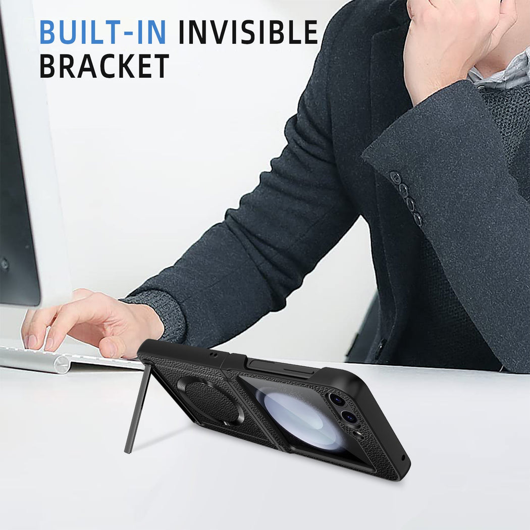 Luxury Leather Magsafe Back Case for Samsung Galaxy Z Flip 5