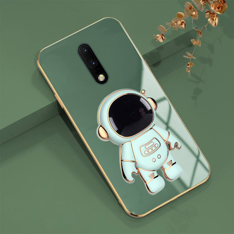 Astronaut Luxurious Gold Edge Back Case For Oneplus 7