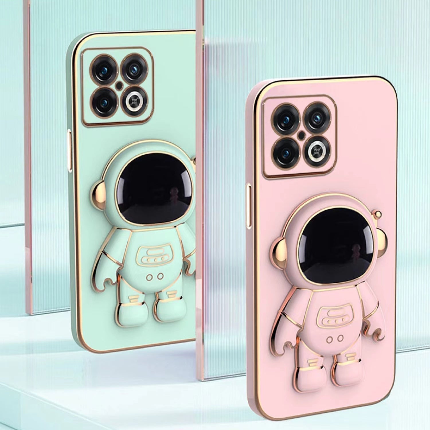 Astronaut Luxurious Gold Edge Back Case For OnePlus Series