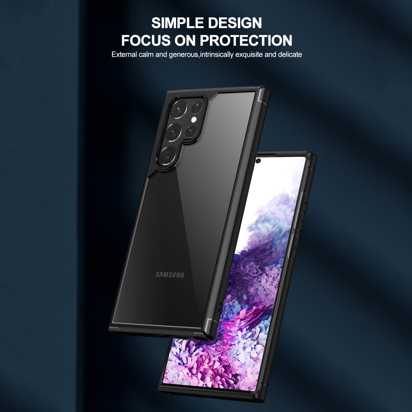 Shockproof Transparent Hard Back Soft Silicone Frame Case For Samsung Galaxy S22 - Premium Cases