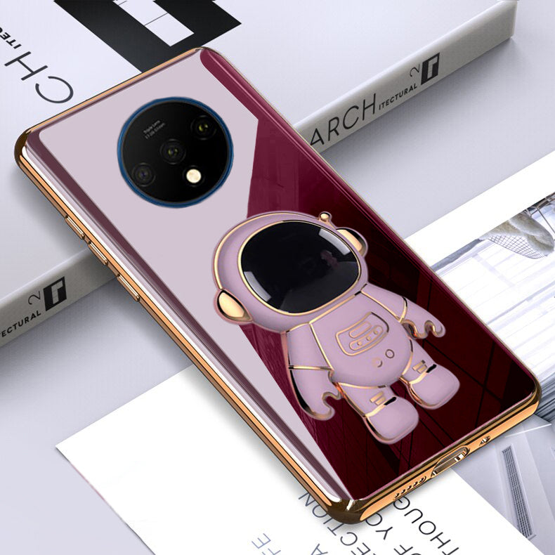 Astronaut Luxurious Gold Edge Back Case For Oneplus 7T
