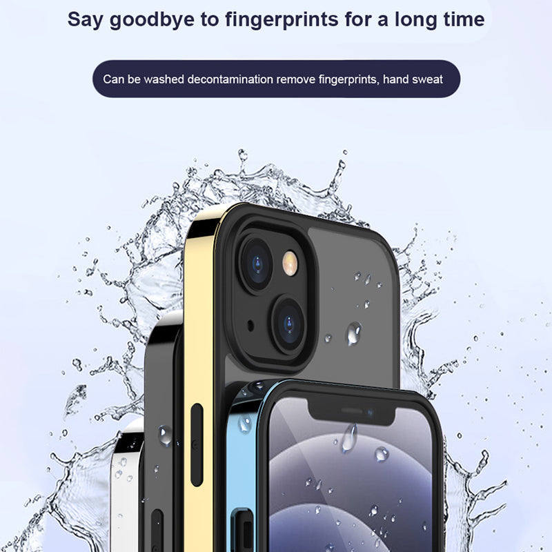 Luxury Transparent Electroplated Square Clear Back Bumper Case For iPhone 13 Pro Max