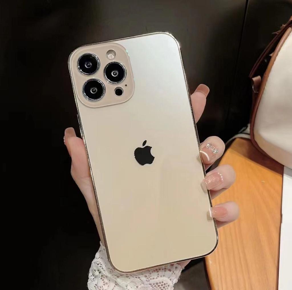 Orignal Glossy Premium Glass Back Case For iPhone 14 Series
