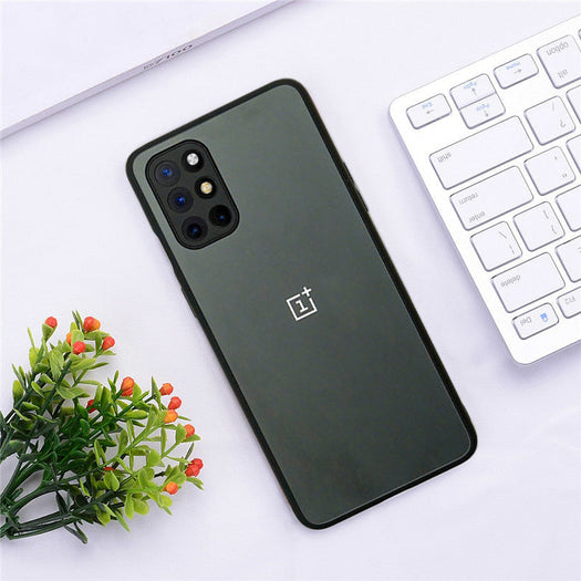 Premium Glossy Gold Edge Glass Back Case For Oneplus 9R - Premium Cases