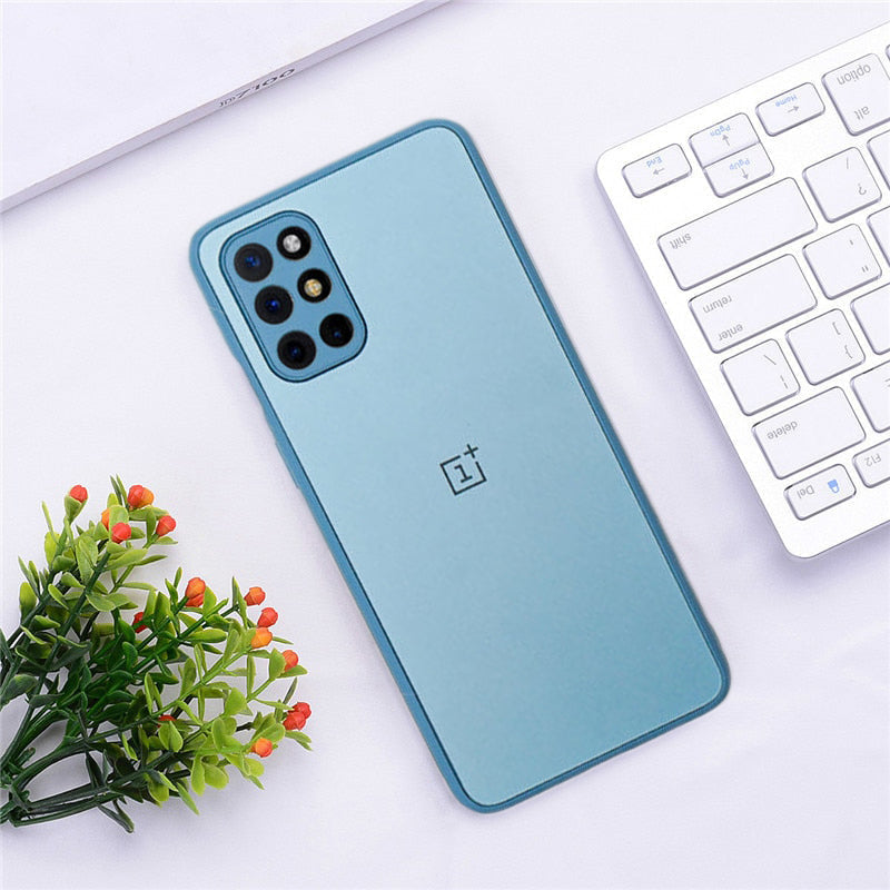 Premium Glossy Gold Edge Glass Back Case For Oneplus 9R - Premium Cases