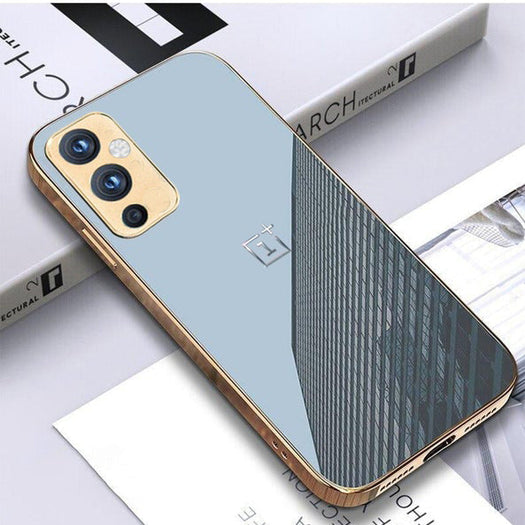 Premium Glossy Gold Edge Glass Back Case For Oneplus Series - Premium Cases