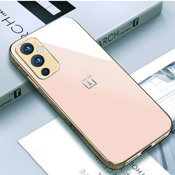 Premium Glossy Gold Edge Glass Back Case For Oneplus Series - Premium Cases