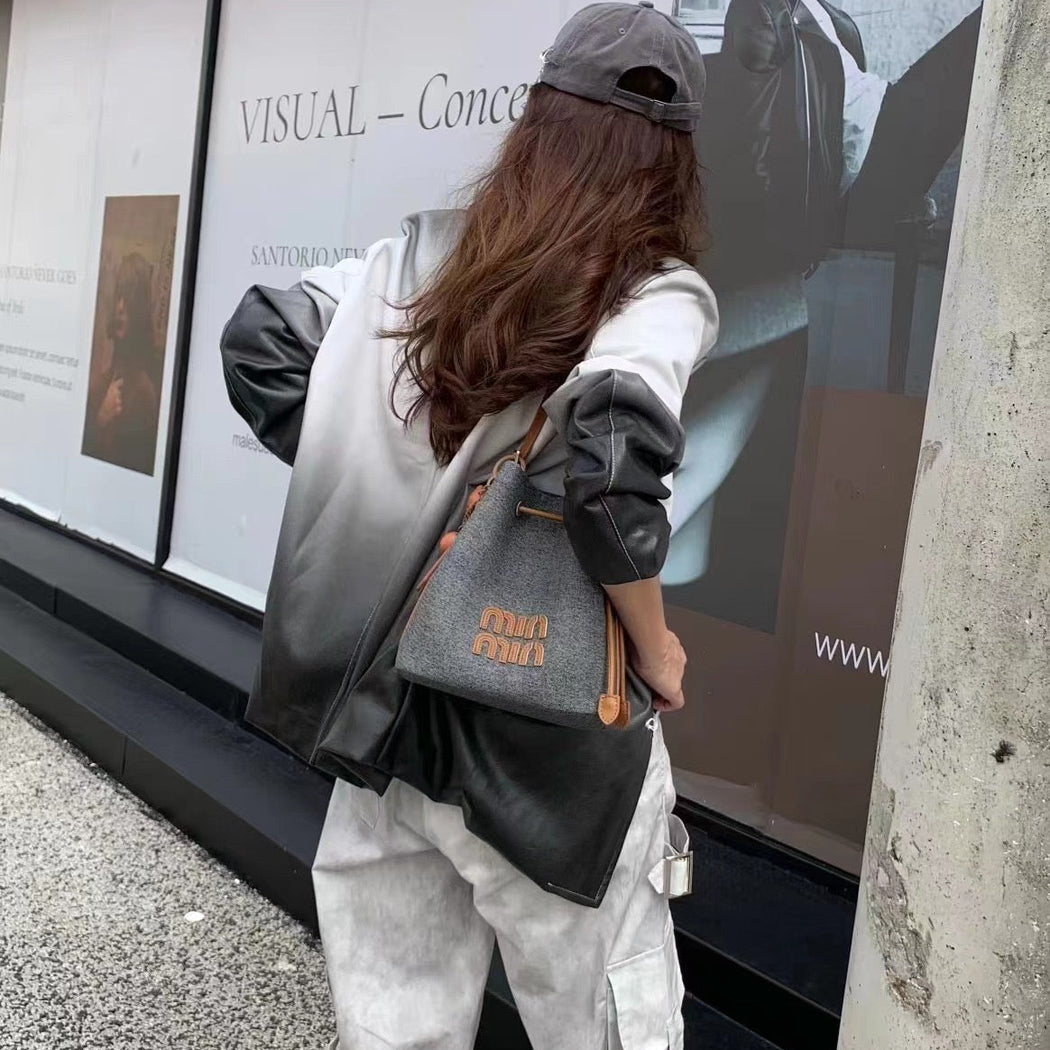 Luxury Canvas Bucket Handbag For Female
