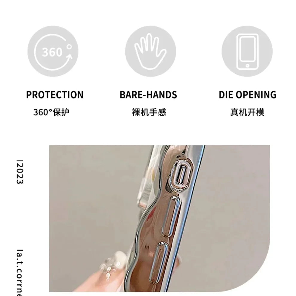 Floral Mirror Back Case For Apple iPhone 15 Pro Max