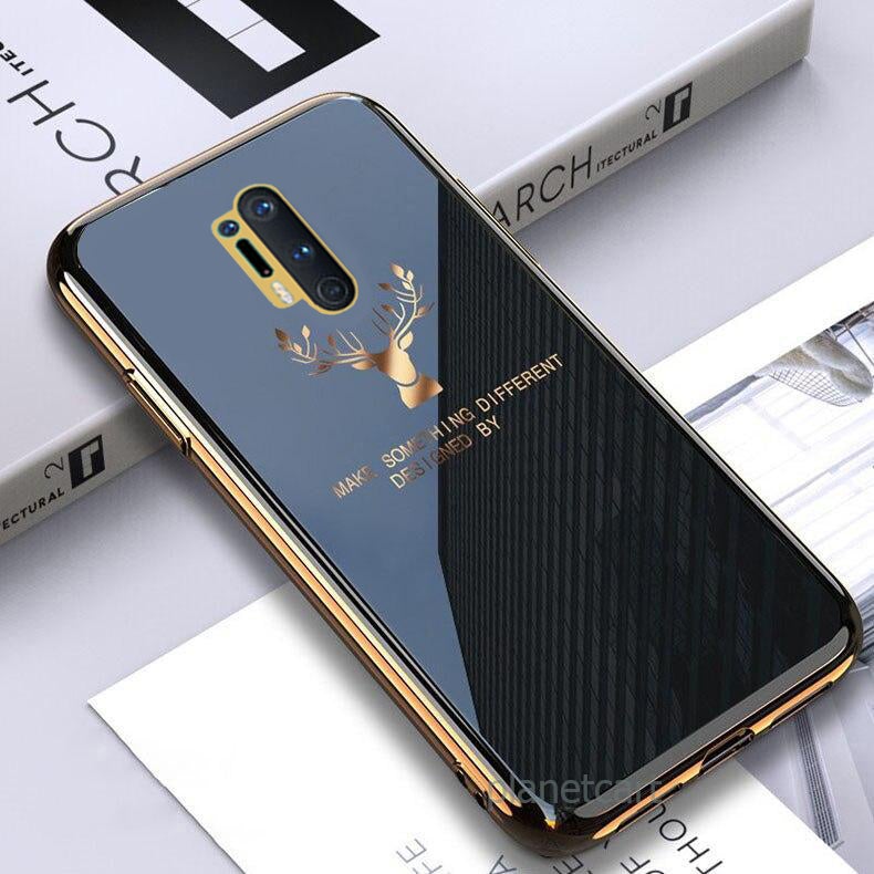 Luxury Electroplated Glass Case With Golden Edges For OnePlus 8/9