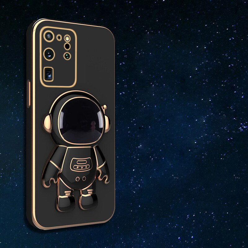 Astronaut Luxurious Gold Edge Back Case For Samsung Galaxy S20 Ultra