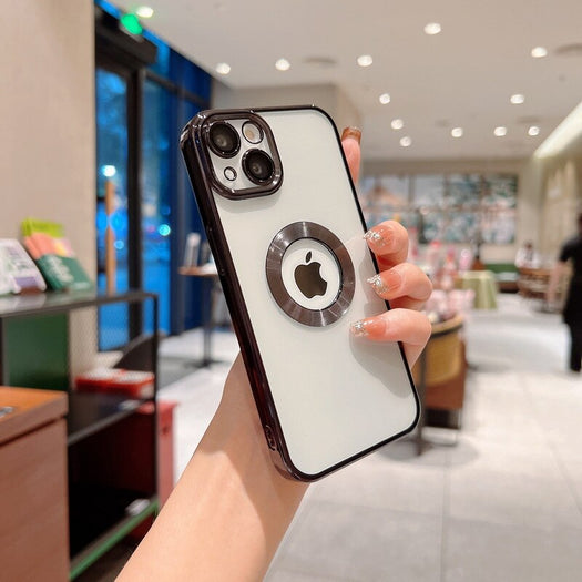 The Premium Electroplated Square Silicon Clear Camera Protection Back Case Cover For iPhone 13