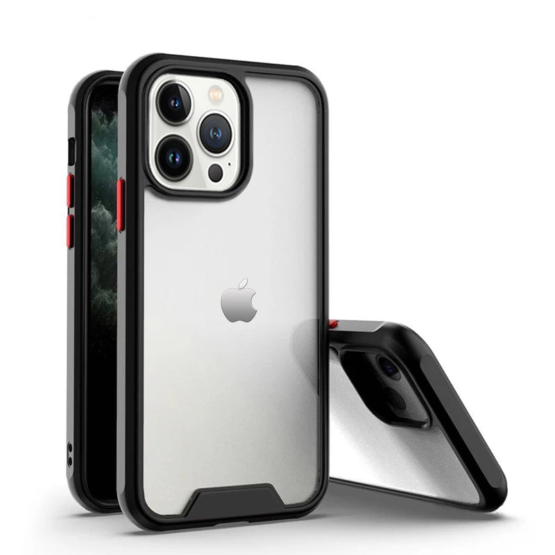 Anti-knock Shockproof Transparent Heavy Duty Bumper TPU + PC Back Case Cover for iPhone 13 Pro Max - Premium Cases