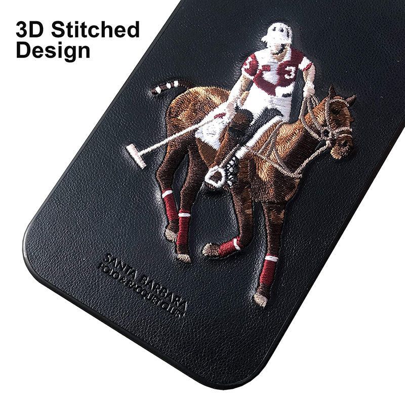 Santa Barbara Jockey Series Genuine Leather Black Case For iPhone 12 - Premium Cases