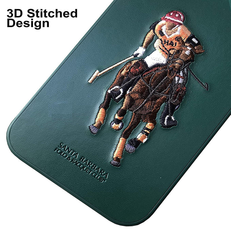 Santa Barbara Jockey Series Genuine Leather Green Case For iPhone 12 Mini - Premium Cases