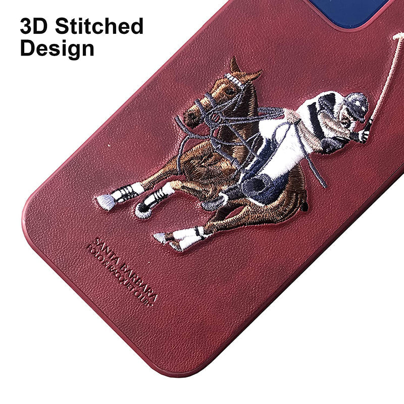 Santa Barbara Jockey Series Genuine Leather Red Case For iPhone 12 Mini - Premium Cases
