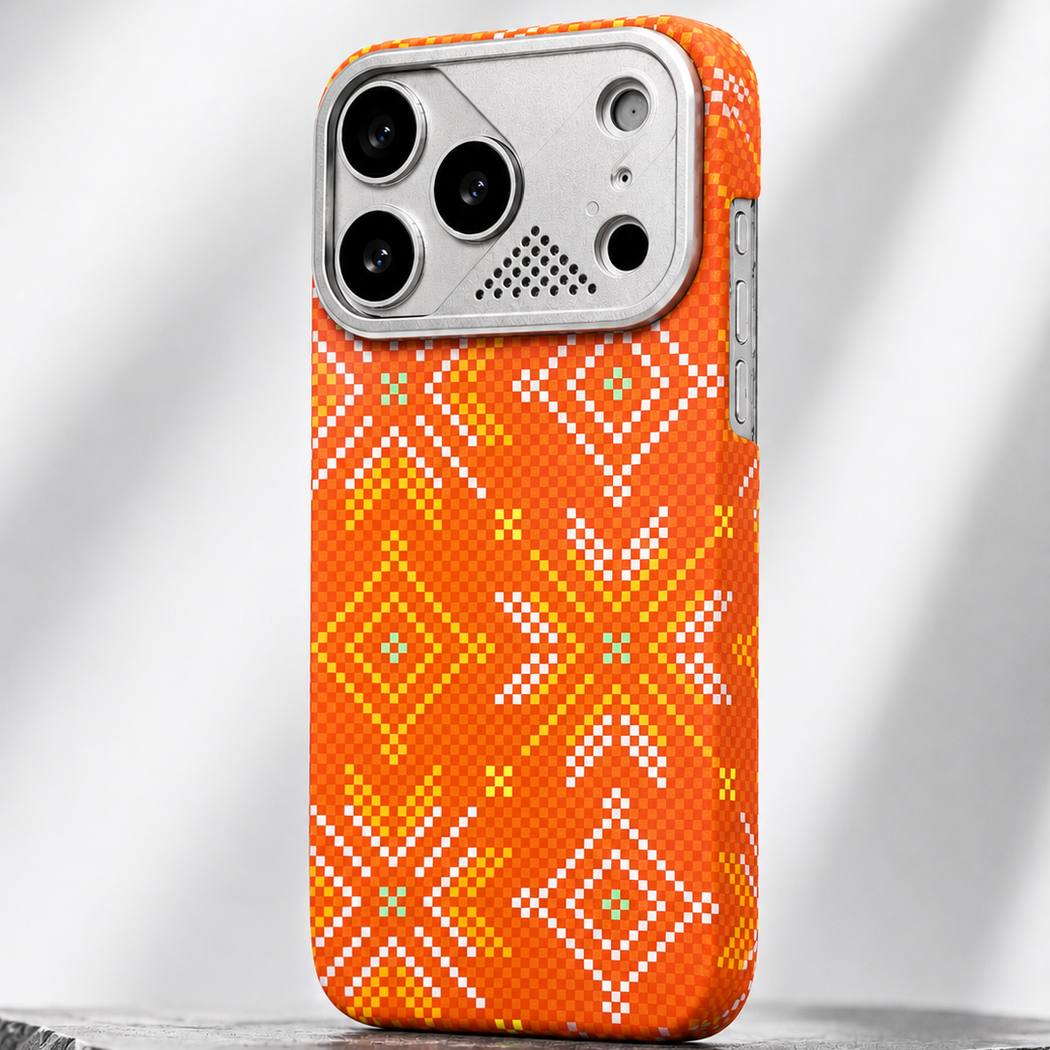 iPhone Ultra Slim Orange MagSafe Case with Metal Camera Shield