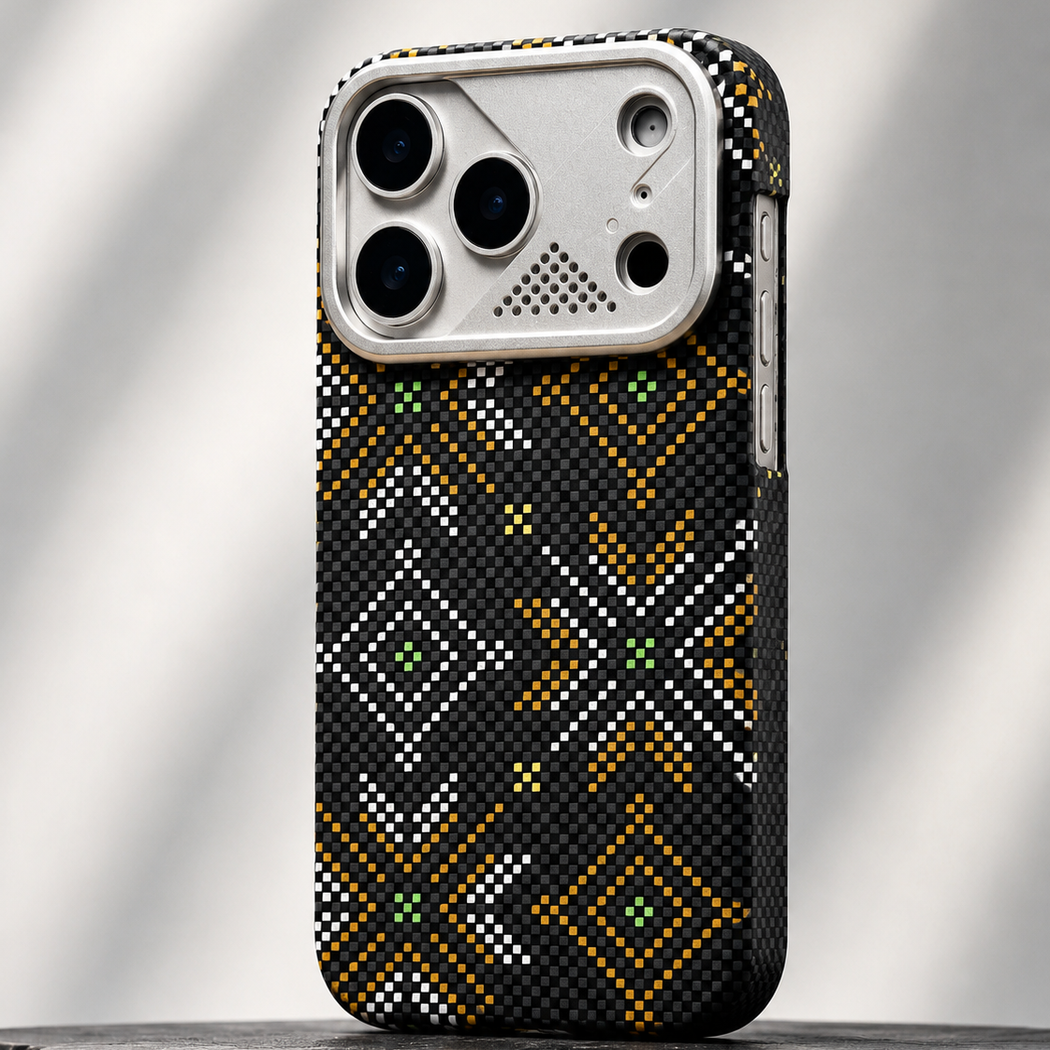 iPhone Ultra Slim Black Kevlar Case with Metal Camera Shield