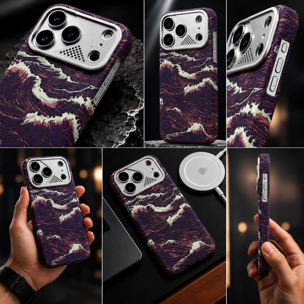 iPhone Ultra Slim Thunder Weave MagSafe Case with Metal Camera Shield