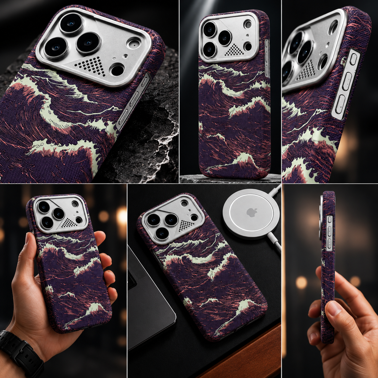 iPhone Ultra Slim Thunder Weave MagSafe Case with Metal Camera Shield
