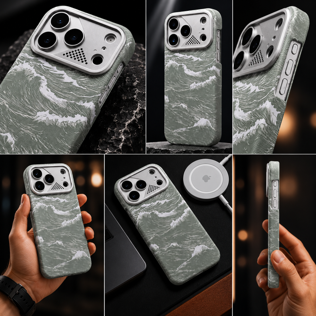 iPhone Ultra Slim Ocean Weave MagSafe Case with Metal Camera Shield