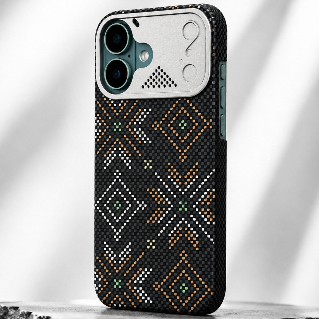 iPhone Ultra Slim Black Kevlar Case with Metal Camera Shield