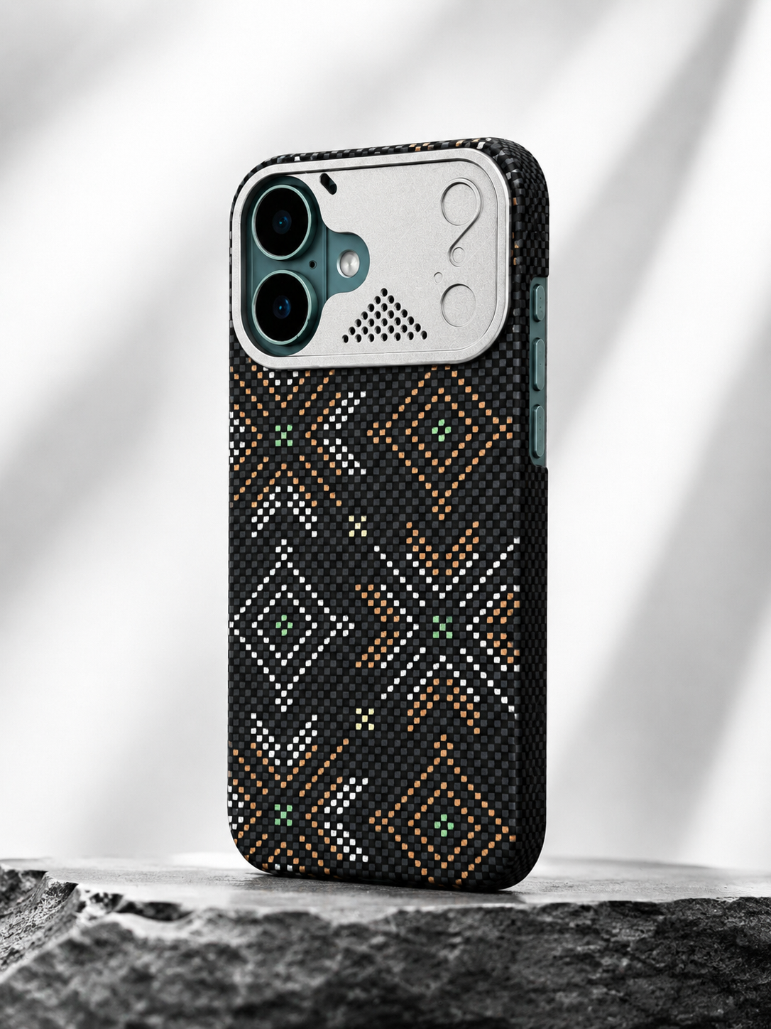 iPhone Ultra Slim Black Kevlar Case with Metal Camera Shield