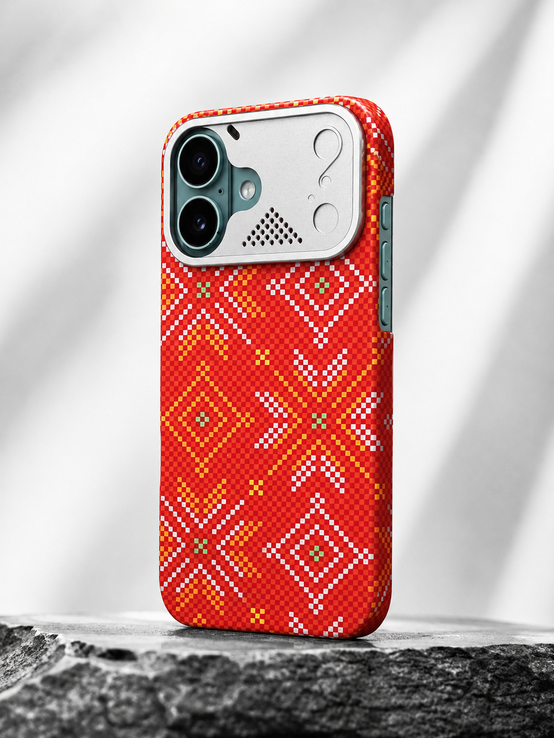 iPhone Ultra Slim Orange MagSafe Case with Metal Camera Shield