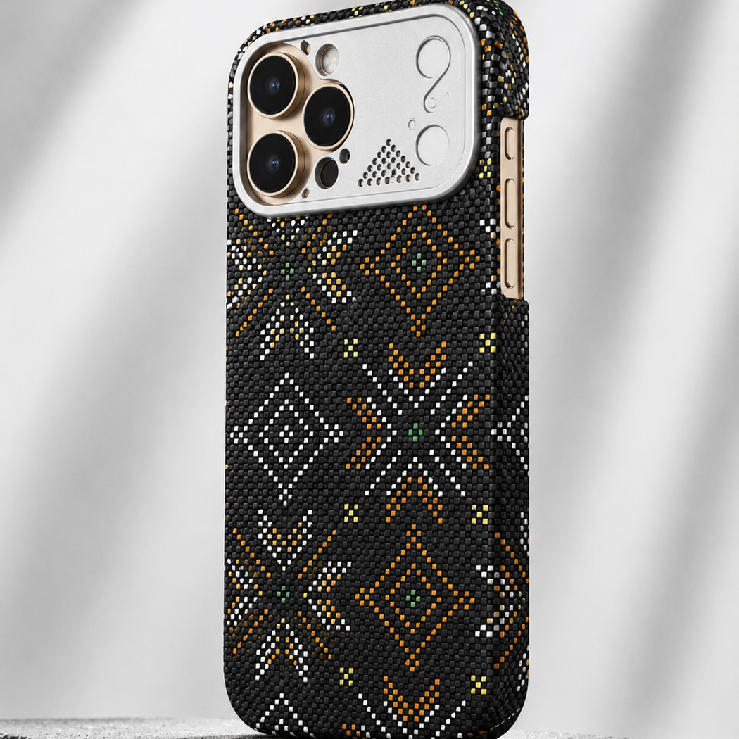 iPhone Ultra Slim Black Kevlar Case with Metal Camera Shield