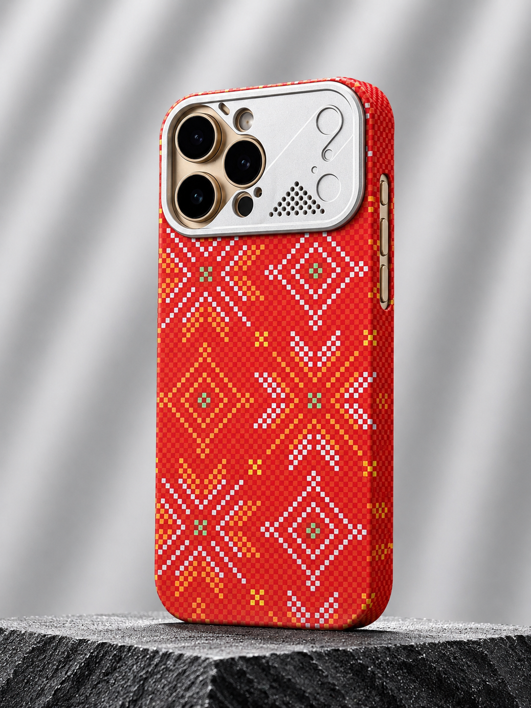 iPhone Ultra Slim Orange MagSafe Case with Metal Camera Shield