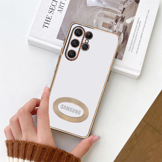 Premium Electroplated Luxury Square Silicon Clear Logo Cut Camera Protection Back Case Cover For Samsung S22 Ultra