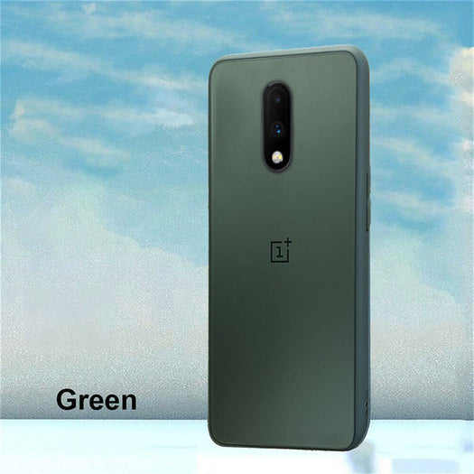 Special Edition Matte Finish Silicone Glass Back Case For Oneplus 7 - Premium Cases