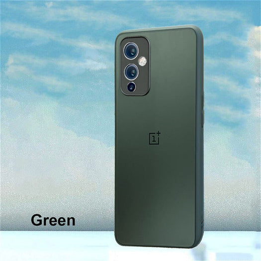 Special Edition Matte Finish Silicone Glass Back Case For Oneplus 9 - Premium Cases